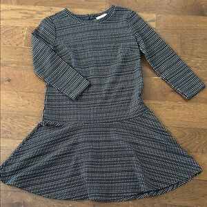 Stylish Black and White Women’s Loft Dress drop waist size small